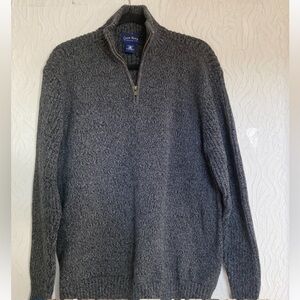 Men’s Club Room by charter club Gray textured Sweater 1/4 zipper size L.